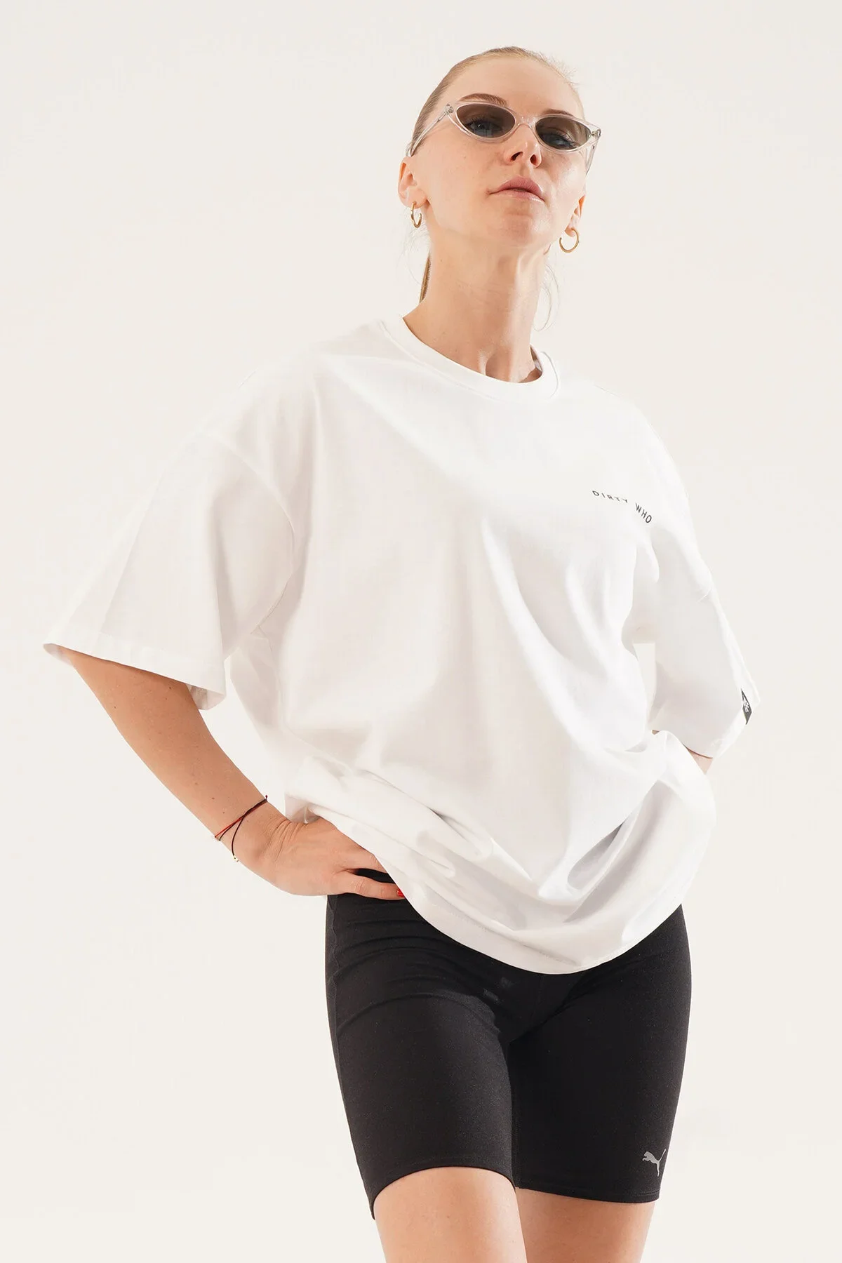 Kadın Beyaz Oversize T-Shirt