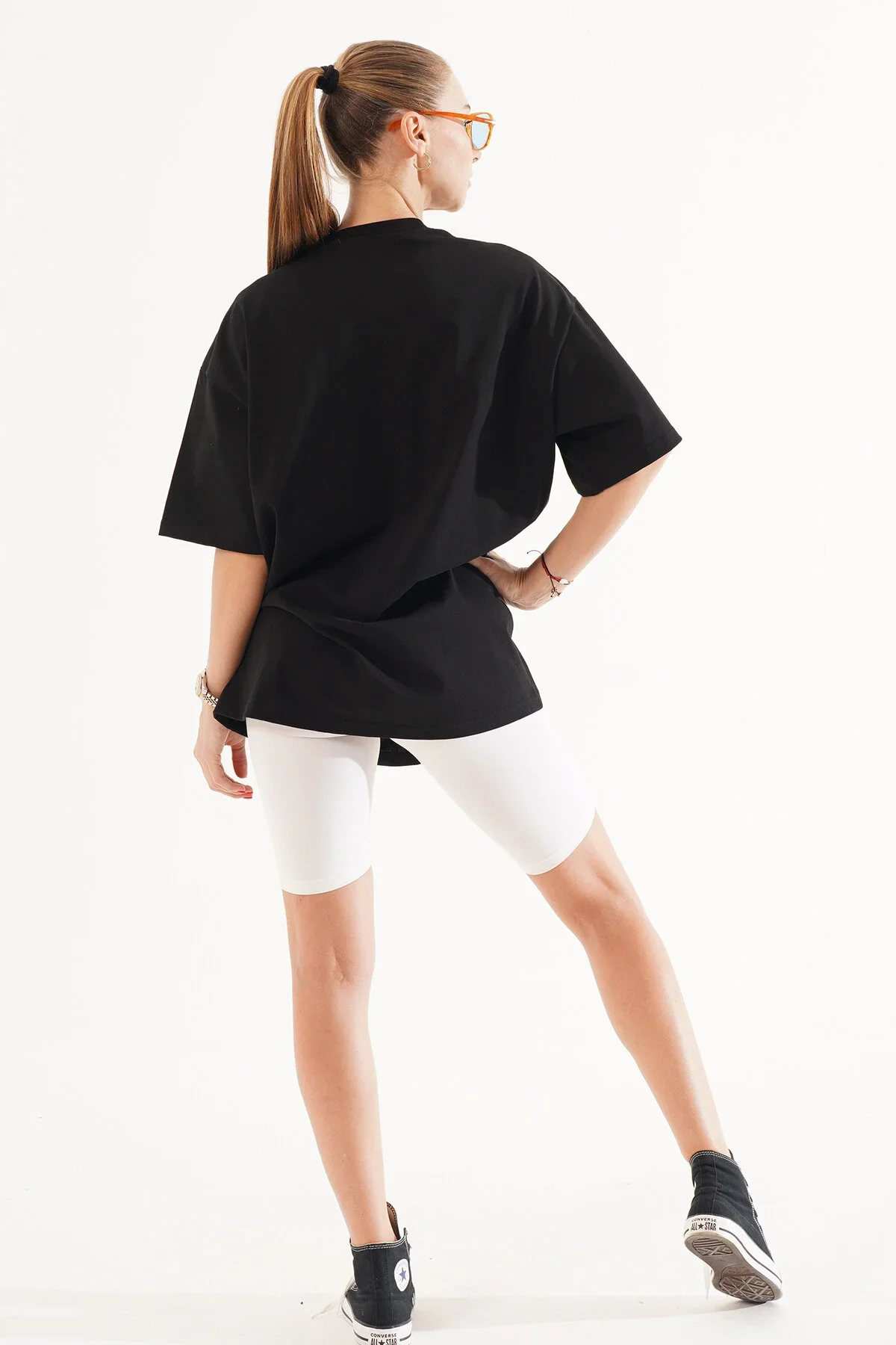 Kadın Siyah Oversize T-Shirt
